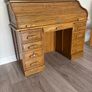 Solid Oak Roll-Top Bureau / Writing Desk Image 3