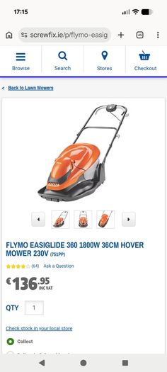 Flymo easiGlide 360v lawn mower