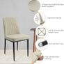 Dining Chairs Set of 2 Off-White Upholstered High Back Kitchen chair with Non-Slip Metal Legs, Easy to Clean Home Chairs for Dining Room Living Room Bedroom Kitchen Lounge Image 4