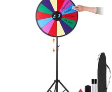61 cm Color Prize Wheel Tripod Floor Stand Color Prize Wheel 14 Slots Dry Ease Fortune Spinner Fortune Spinning Game