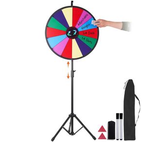 61 cm Color Prize Wheel Tripod Floor Stand Color Prize Wheel 14 Slots Dry Ease Fortune Spinner Fortune Spinning Game