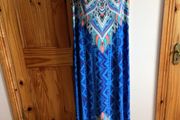 Joe Browns Ladies Blue printed Stretchy maxi sundress size 24 Includes postage