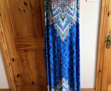 Joe Browns Ladies Blue printed Stretchy maxi sundress size 24 Includes postage