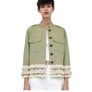 Fab Zara Boho Khaki Lightweight Shacket with Crochet Trim Detail  Size Large UK 12 Image 9
