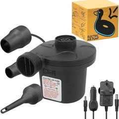 NEW SALE | Electric Pump for Inflatables with 3 Nozzles, AC 240V/DC 12V 50W High Power Electric Air Pump for Air Bed Mattress Inflatables Paddling Pool Beach Toys, Fill Inflator