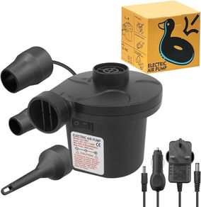 NEW SALE | Electric Pump for Inflatables with 3 Nozzles, AC 240V/DC 12V 50W High Power Electric Air Pump for Air Bed Mattress Inflatables Paddling Pool Beach Toys, Fill Inflator
