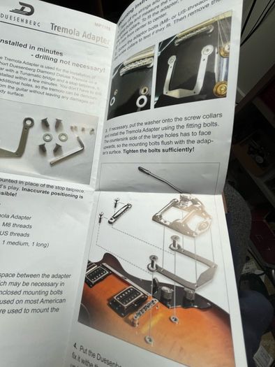 Duesenberg "super Tremola" B5 Type Tremolo + Drill-free Adaptator Kit