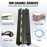 5 PCs Rubber Cable Protector Ramp 98x24x4.5 cm, 2 Channel, 12000 lbs/axle Capacity Heavy Duty Hose Wire Cover Ramp Driveway Image 7