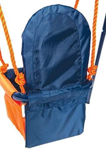 Folding Baby Swing Set | Age 6-36 Months | Outdoor Garden or Home Play Equipment Children | Adjustable Kids Playground | Toddler Toy Chair High Back, Blue/Orange