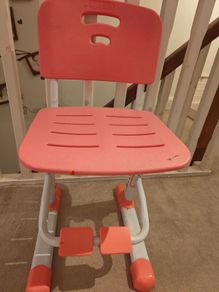 Adjustable Pink Kids Study Chair with Footrest