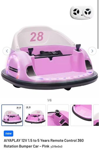 Aiyaplay Rotation Bumper Car - Pink
