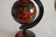 Vintage Lacquered Hand Decorated Globe Ashtray
