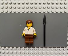 lego Star Wars sw0015 Han Solo minifigure- White Shirt without Wrinkles, Brown Legs