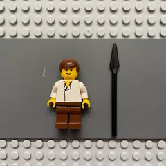 lego Star Wars sw0015 Han Solo minifigure- White Shirt without Wrinkles, Brown Legs