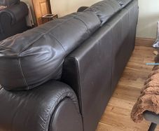 Dark brown leather couch