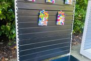 Black Shop Display Shelving Stand - Slat Wall With 30 Hooks