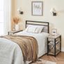Greige Black LET313B02 Tall Slim Side Table with Drawer and 2 Shelves Image 3