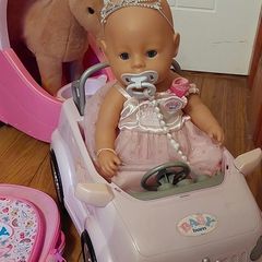 BabyBorn bundle doll, car, horsebox,horse ,backpack