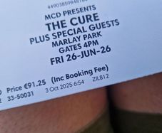 The Cure - physical tickets