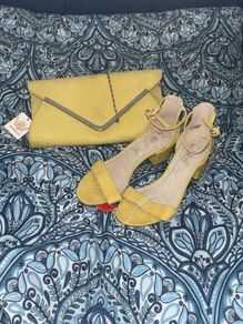 BNWT Yellow heels & matching bag