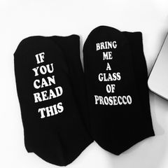 If You Can Read This Bring Me A Glass Of Prosecco Funny Socks