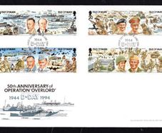 1994 Isle of Man 50th Anniversary of Operation "Overlord" D-day 1944-1994 Commemorative Stamp First Day Cover (FDC)