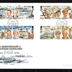 1994 Isle of Man 50th Anniversary of Operation "Overlord" D-day 1944-1994 Commemorative Stamp First Day Cover (FDC)