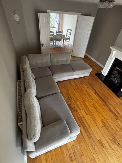 Grey Living Room Corner Sofa/Couch