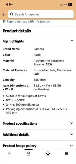 Cambro 155ltr front loader