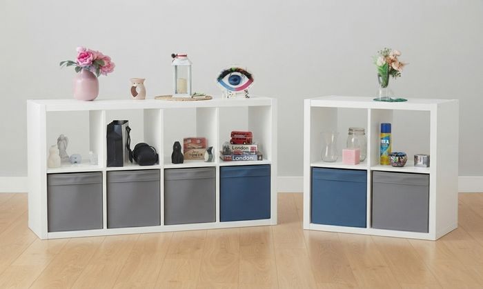QUICK SALE (BARGAIN): IKEA White Cube Storage Shelves (Set of 2 Units) + Storage Bins | Excellent Condition - Collection D13