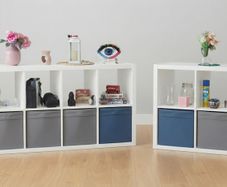 QUICK SALE (BARGAIN): IKEA White Cube Storage Shelves (Set of 2 Units) + Storage Bins | Excellent Condition - Collection D13