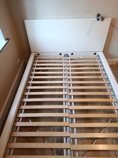 IKEA Malm double bed frame with slatted base
