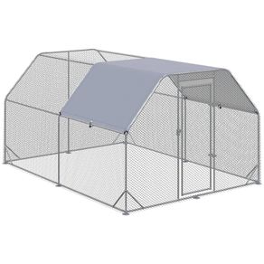 Chicken Run with Roof, Walk-In Chicken Coop for 10-12 Chickens, Hen House, Duck Pen, Outdoor 380 x 280 x 195cm