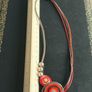 silver and leather necklace Image 6