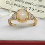 Sterling silver Ethiopian Opal , White Zircon Main Stone With Side Stone Ring in 18K YG Vermeil Sterling Silver 1.40 ct 1.230 Ct. Image 2