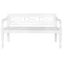 Batavia Bench 136 cm Solid Mahogany Wood White Image 3