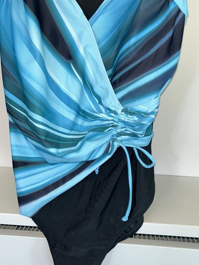 Brand-New Ladies Turquoise & Black Tummy Control Swimsuit. Size UK 16 / EU 44