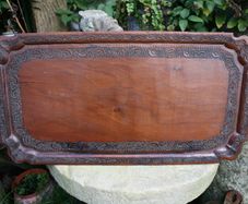 Antique carved wooden tray