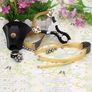 NEW SALE | Stainless Steel Slingshot Set Outdoor Hunting Catapult Toy Powerful Slingshot Bow + 2pcs Rubber Bands Replacement + 50pcs Steel Balls + 1pcs Leather Bag Image 3
