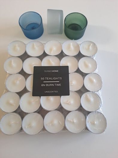 50 Tealights, 6-tealight rack and 3 separate holders