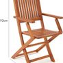 Set of 2 Garden Chairs  FSC Certified Acacia Wood Foldable Folding Chair High Back Garden Folding Chair Image 4