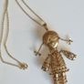 A stunning vintage silver gilt ragdoll pendant necklace rare to find Image 5