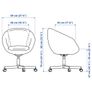 IKEA SKRUVSTA Swivel Chair in Black Faux Leather Image 2