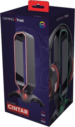 Headset STAND - RGB Gaming USB ports - Universal Fit - 1.5m Cable - xbox PC sony playstation ps5 etc BRAND NEW - LED