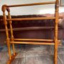 Antique Victorian Style Free Standing Pine Country Wooden Towel Rail Stand Rack Image 3