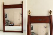 Mirror with brass urn shaped finials