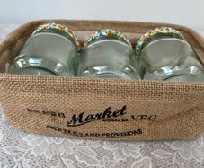 3 Fancy Jars In Hessian Basket