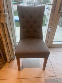 6 grey fabric dining chairs for sale