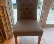 6 grey fabric dining chairs for sale