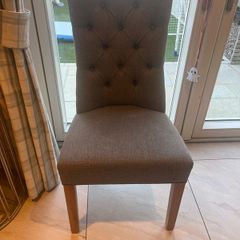 6 grey fabric dining chairs for sale